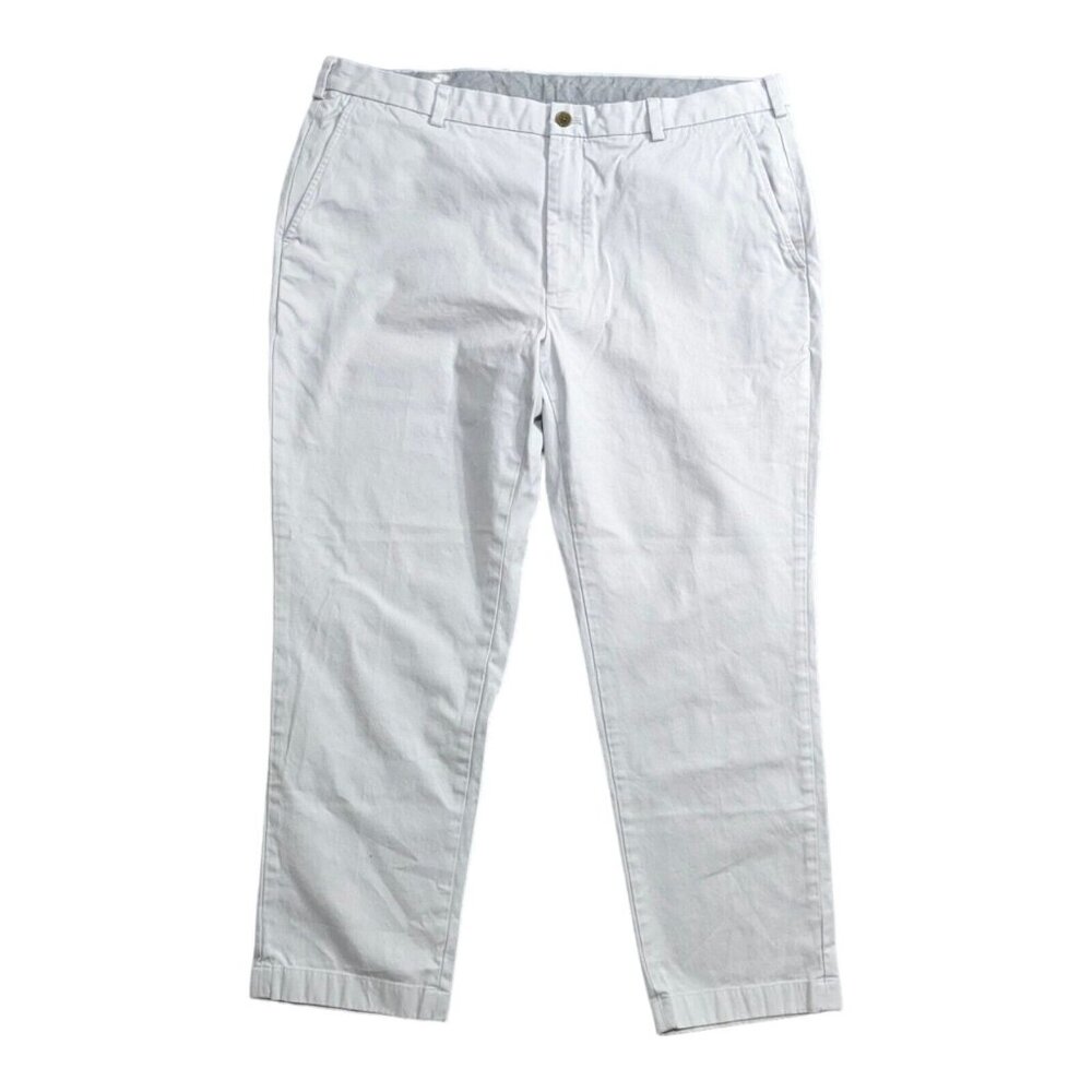 Brooks Brothers Pants Mens 40x30 Gray Clark 1818 Fit Chino Khakis Flat Front